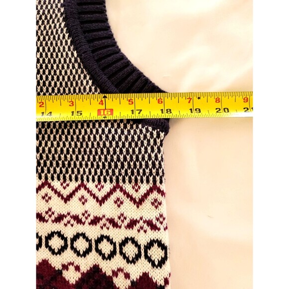 IZOD V-Neck Sweater Vest Size M Golf 100% Cotton Preppy Tennis Purple - Picture 7 of 7